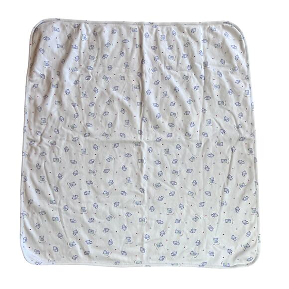 Carters Vintage Baby Blanket Puppy Love Blue Stars Dots Cotton Child of Mine - Picture 4 of 5
